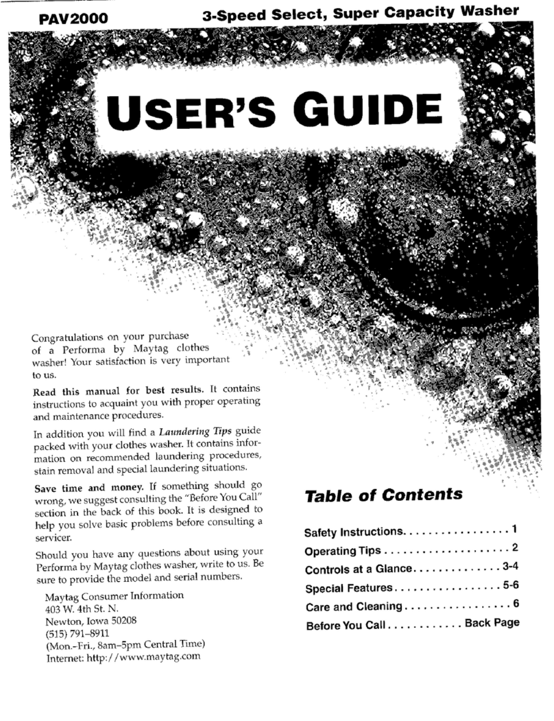 Maytag PAV2000 User manual