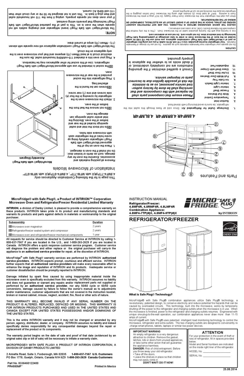 Micro fridge MFM-9TP instruction manual