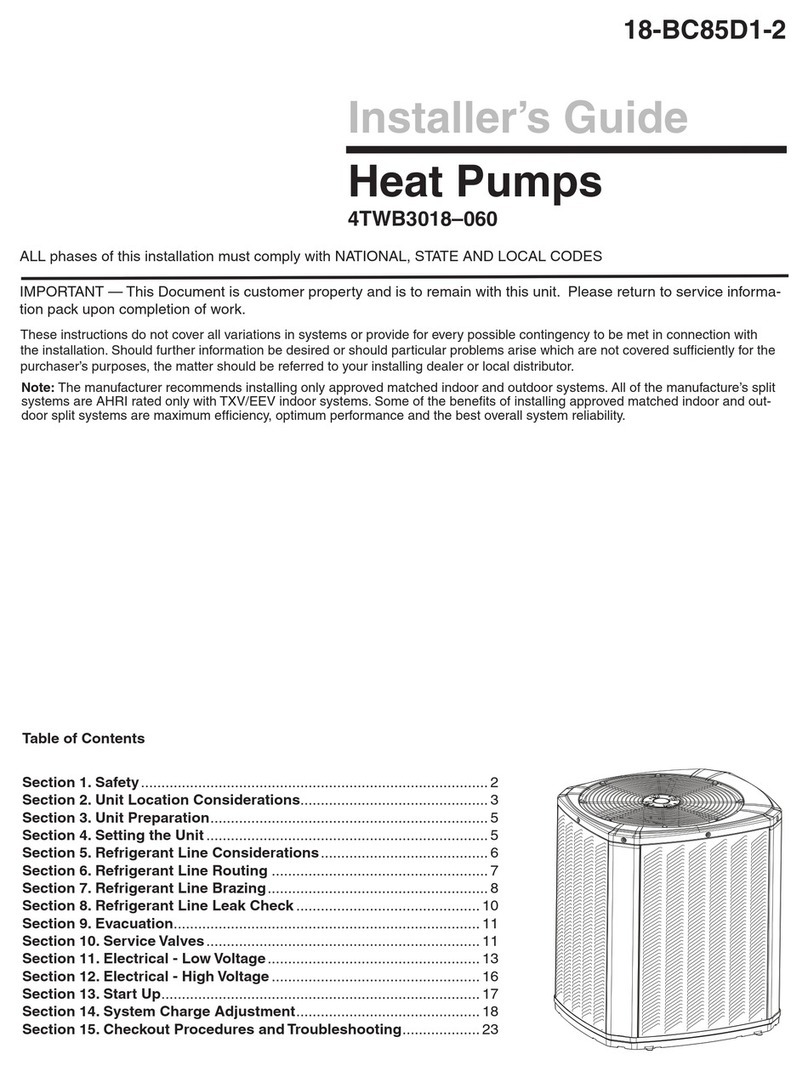 Trane 4TWB3018D Assembly instructions