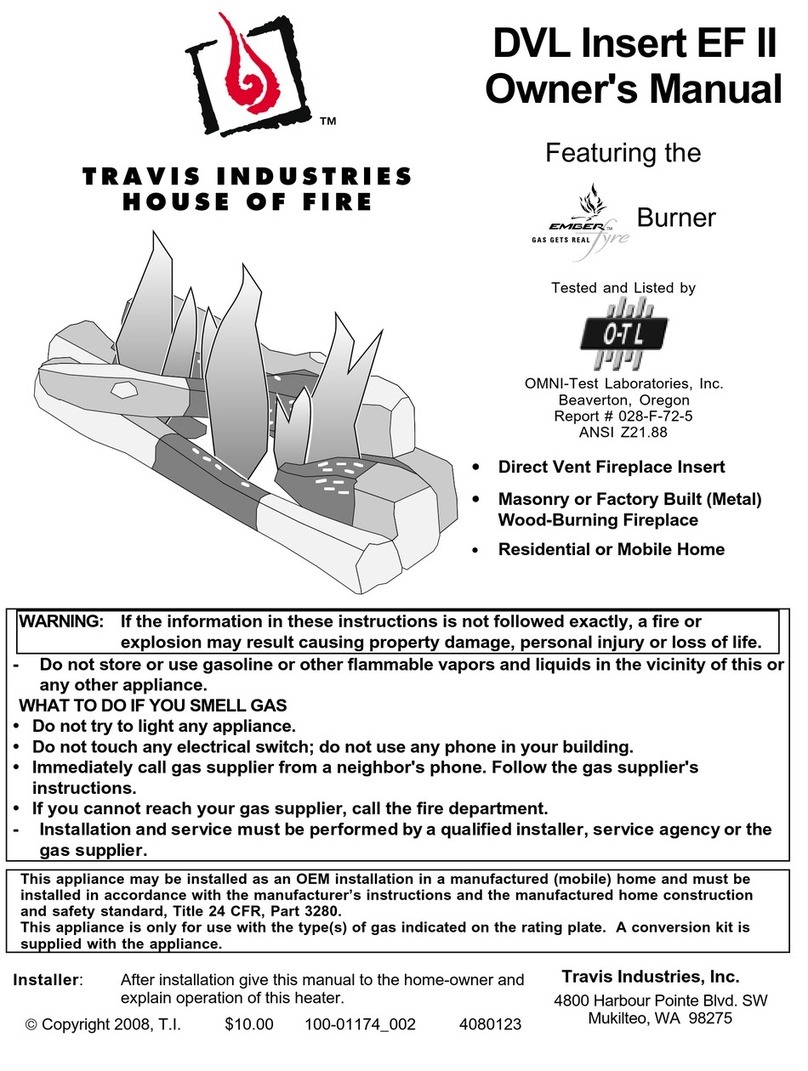Travis Industries DVL Insert EF II User manual Travis Industries DVL Insert EF II User manual