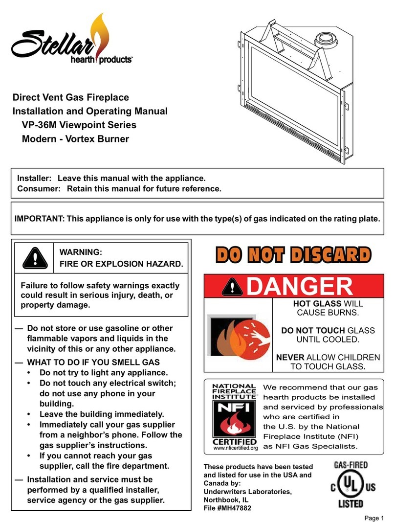 Stellar Hearth VP-36M Viewpoint Series Installation and operating manual Stellar Hearth VP-36M Viewpoint Series Installation and operating manual