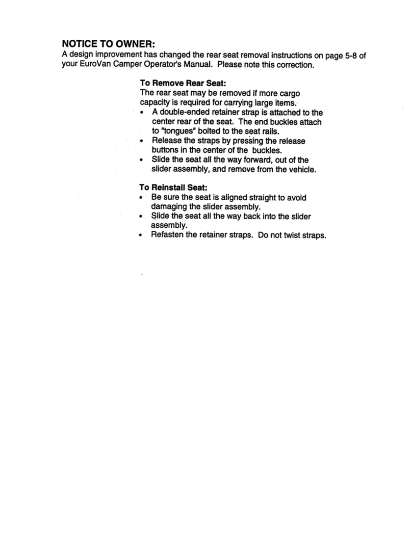 Winnebago EuroVan 1995 owner's manual