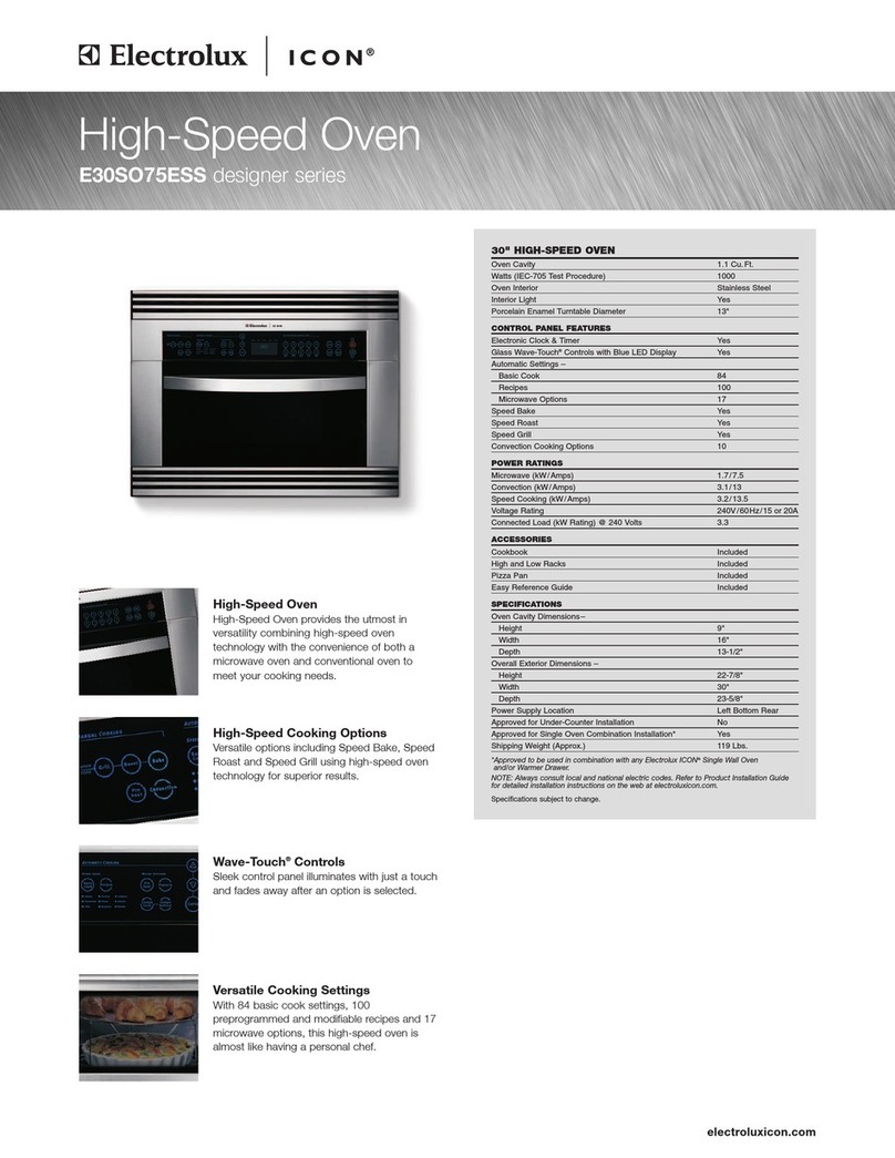 Electrolux E30SO75ESS - 30" Wall Oven User manual