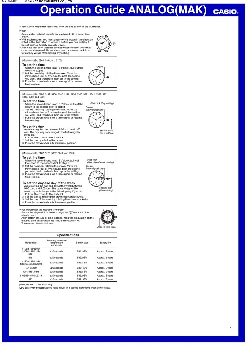 Casio ANALOG User manual