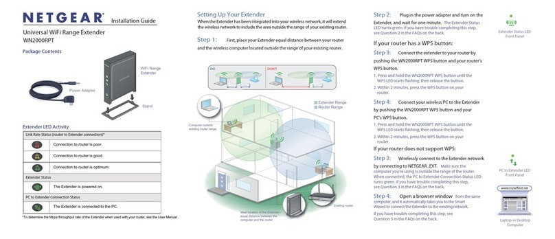 NETGEAR WN2000RPT - Universal WiFi Range Extender User manual