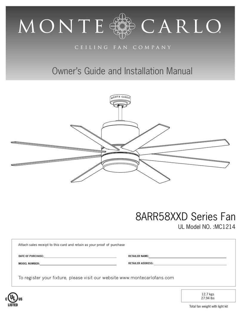 Monte Carlo Fan Company 8ARR58XXD Series Instruction manual Monte Carlo Fan Company 8ARR58XXD Series Instruction manual