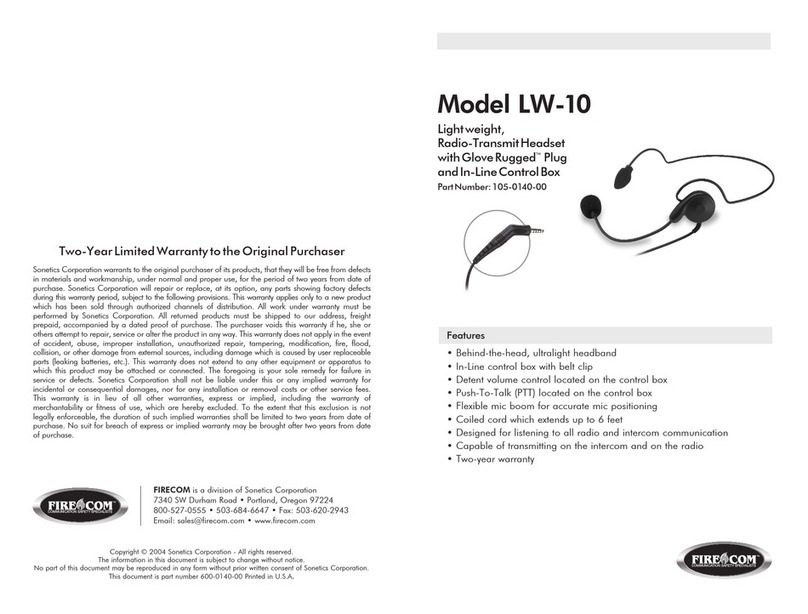 Firecom LW-10 User manual