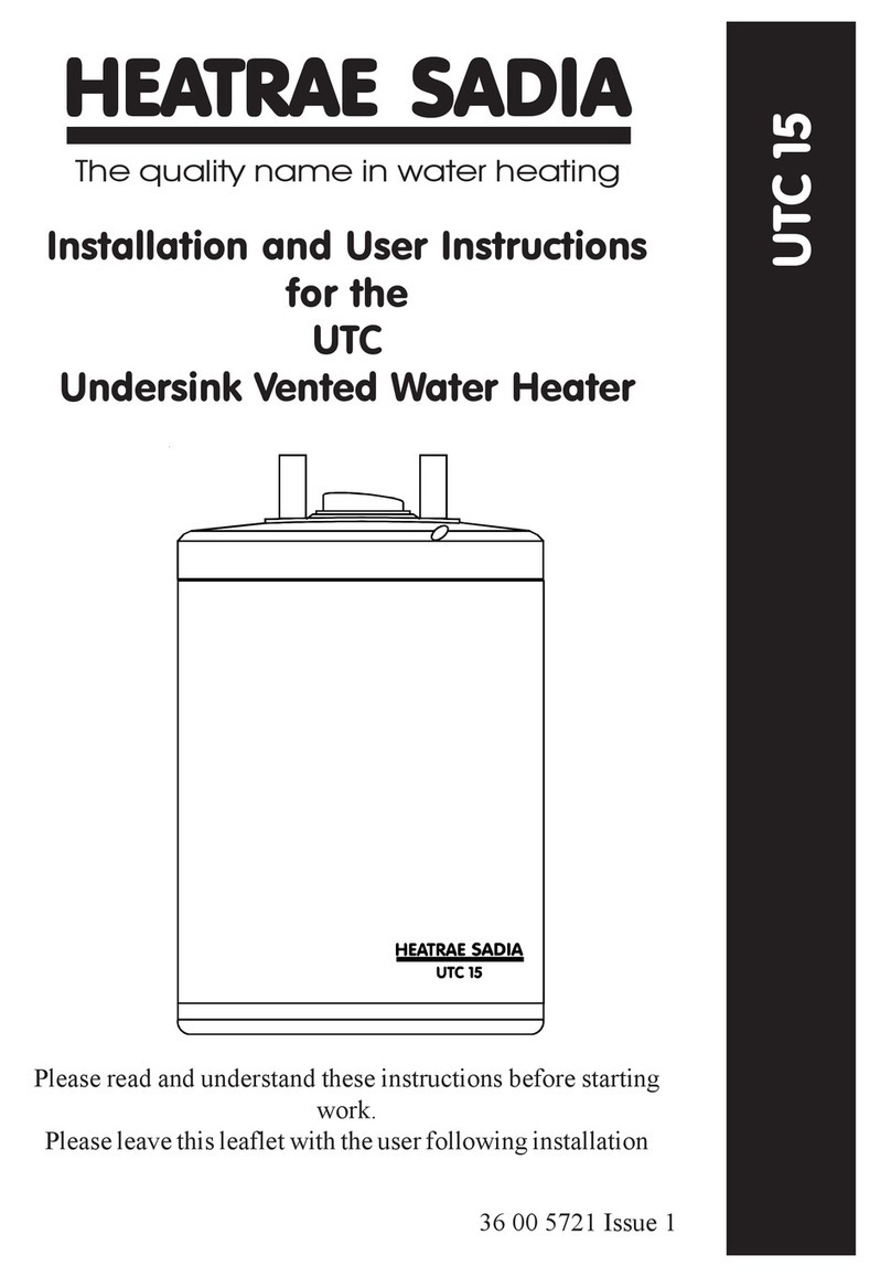 Heatrae Sadia UTC 15 Installation and user instructions