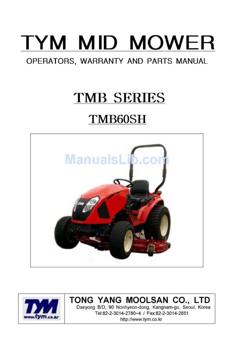 TYM TMB60RH Operators, warranty and parts manual