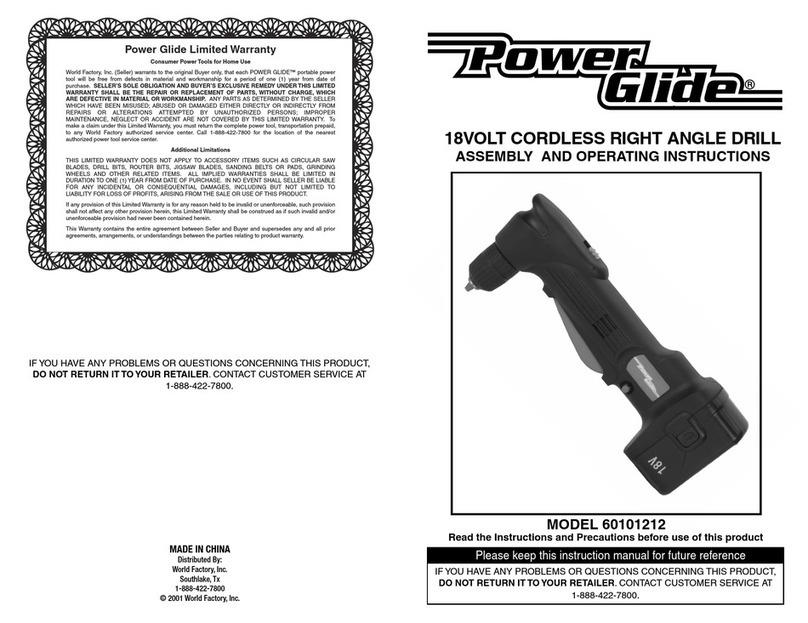 Power Glide 60101212 Assembly and operating instructions Power Glide 60101212 Assembly and operating instructions