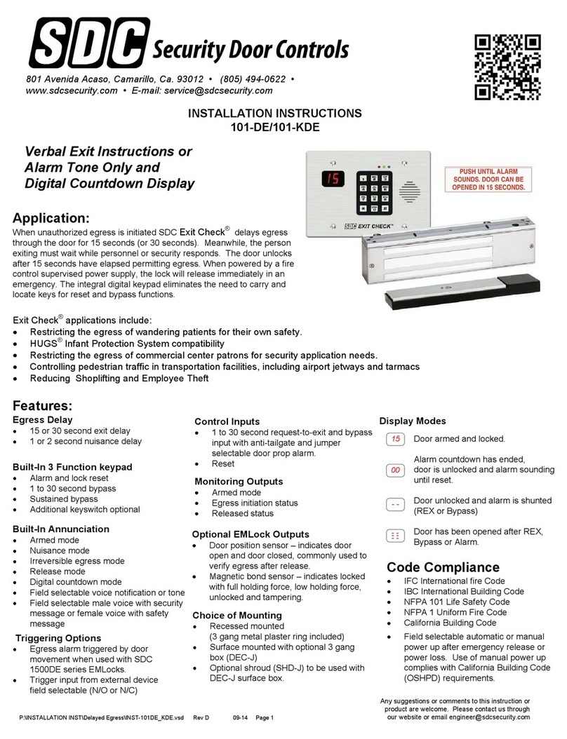 SDC 01-DE Exit Check User manual