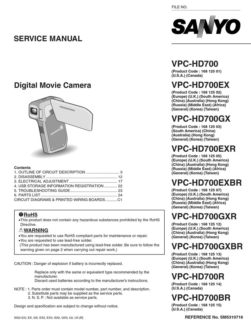 Sanyo Xacti VPC-HD700 Service manual