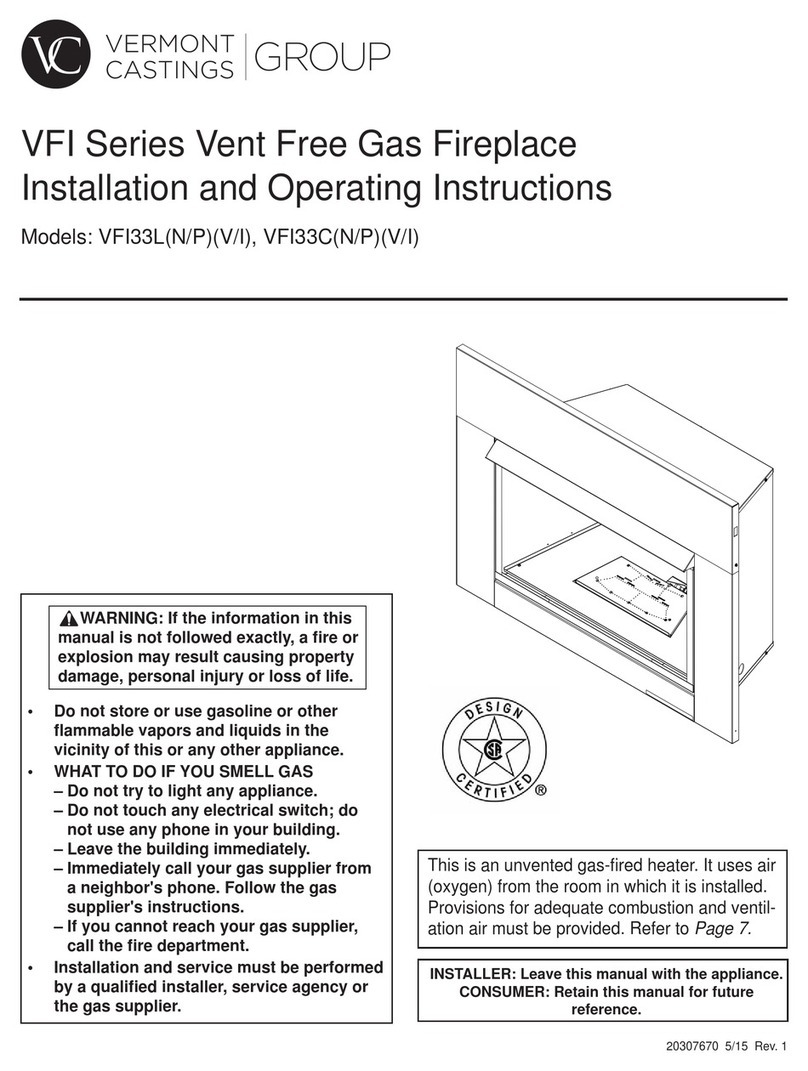 Vermont Castings VFI33LNV Installation and operating instructions Vermont Castings VFI33LNV Installation and operating instructions
