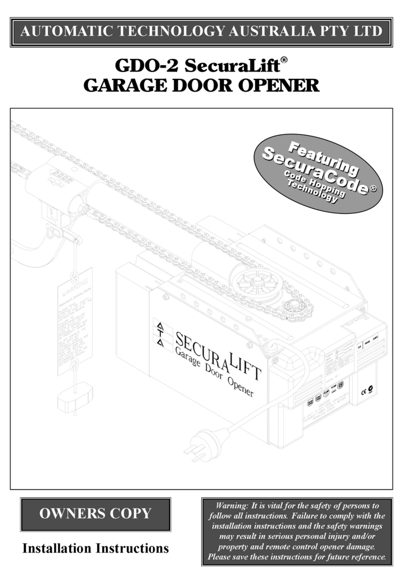 Automatic Technology GDO-2 SecuraLife User manual Automatic Technology GDO-2 SecuraLife User manual