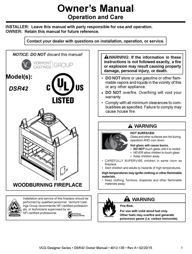 Vermont Castings DSR42 User manual