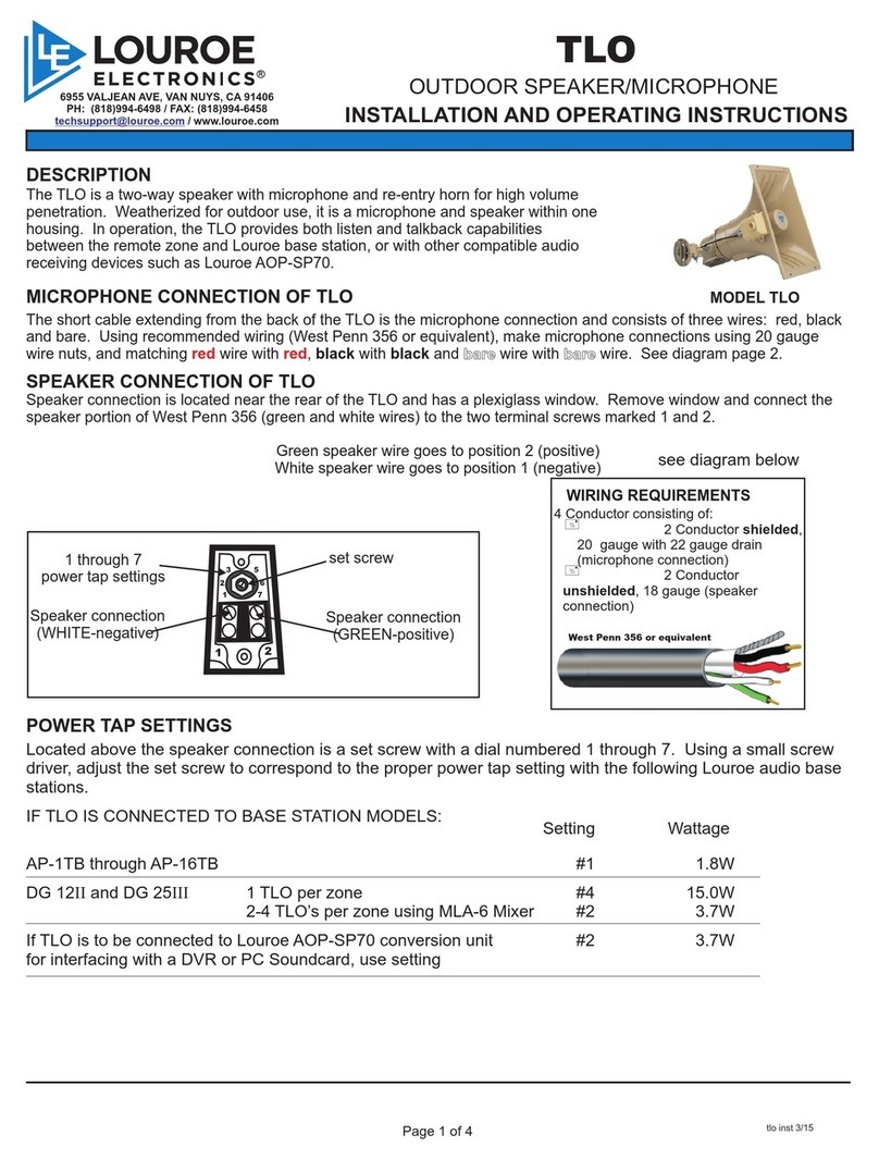 Louroe Electronics TLO User manual