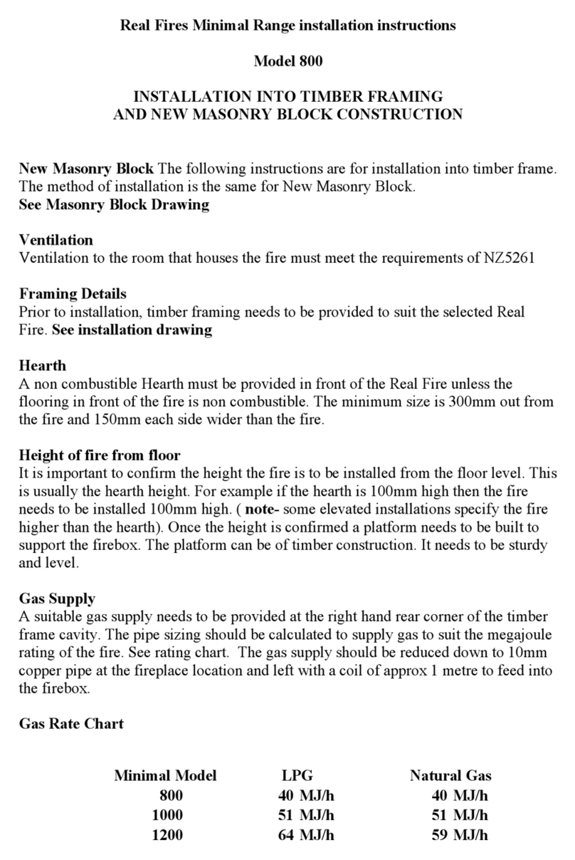 Real Fires 800 installation instructions Real Fires 800 installation instructions