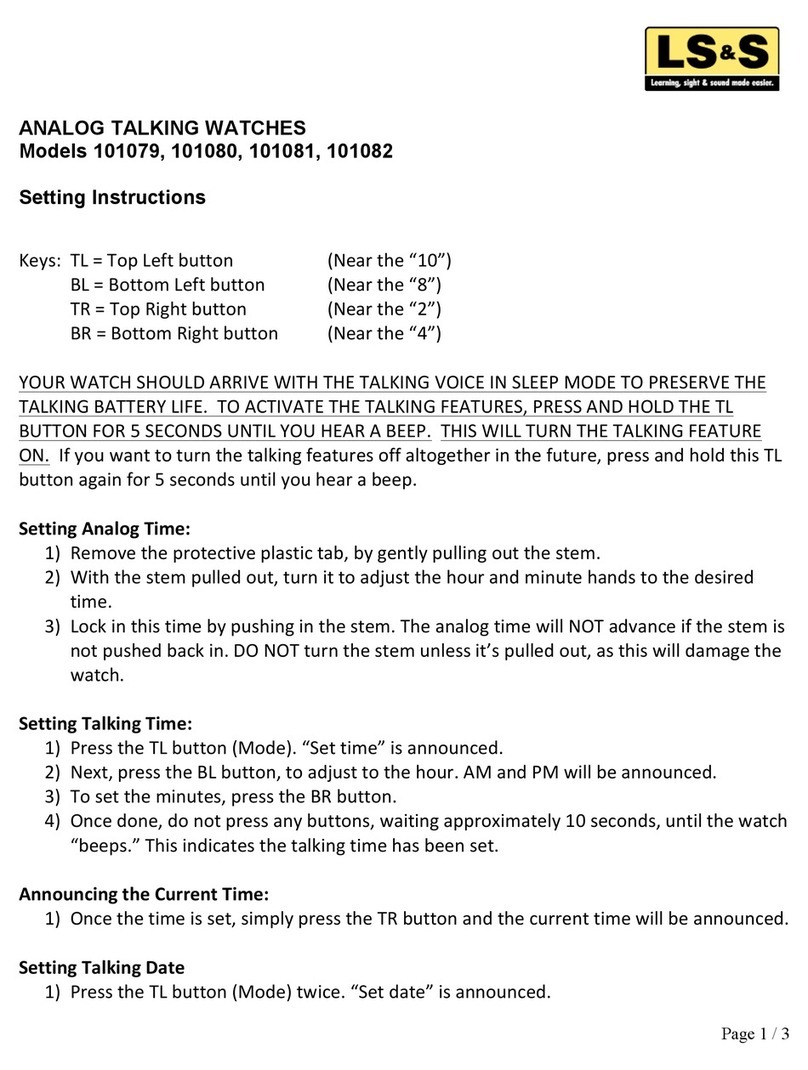 LSS 101079 Setting instructions