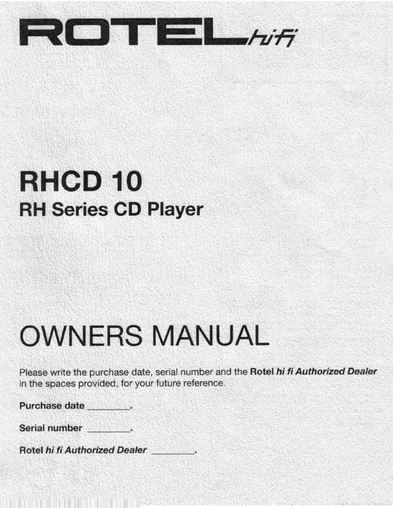 Rotel RHCD10 User manual Rotel RHCD10 User manual