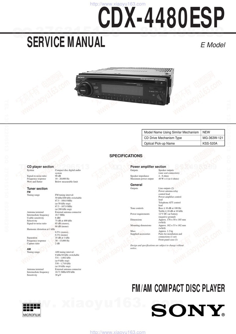 Sony CDX-4480ESP - Am/fm Compact Disc Changer Service manual