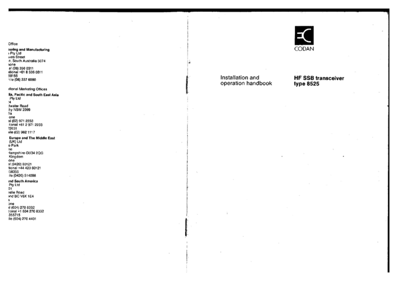 Codan 8525 Installation and operation handbook