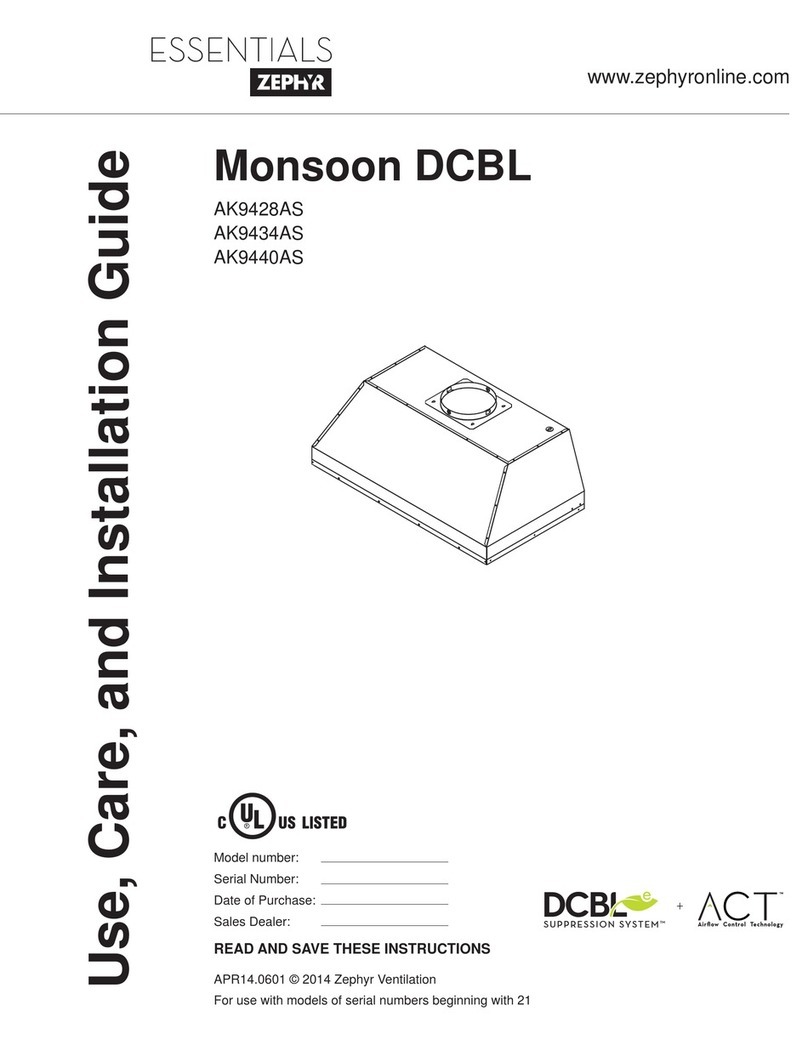 Zephyr Monsoon DCBL AK9428AS Installation guide Zephyr Monsoon DCBL AK9428AS Installation guide