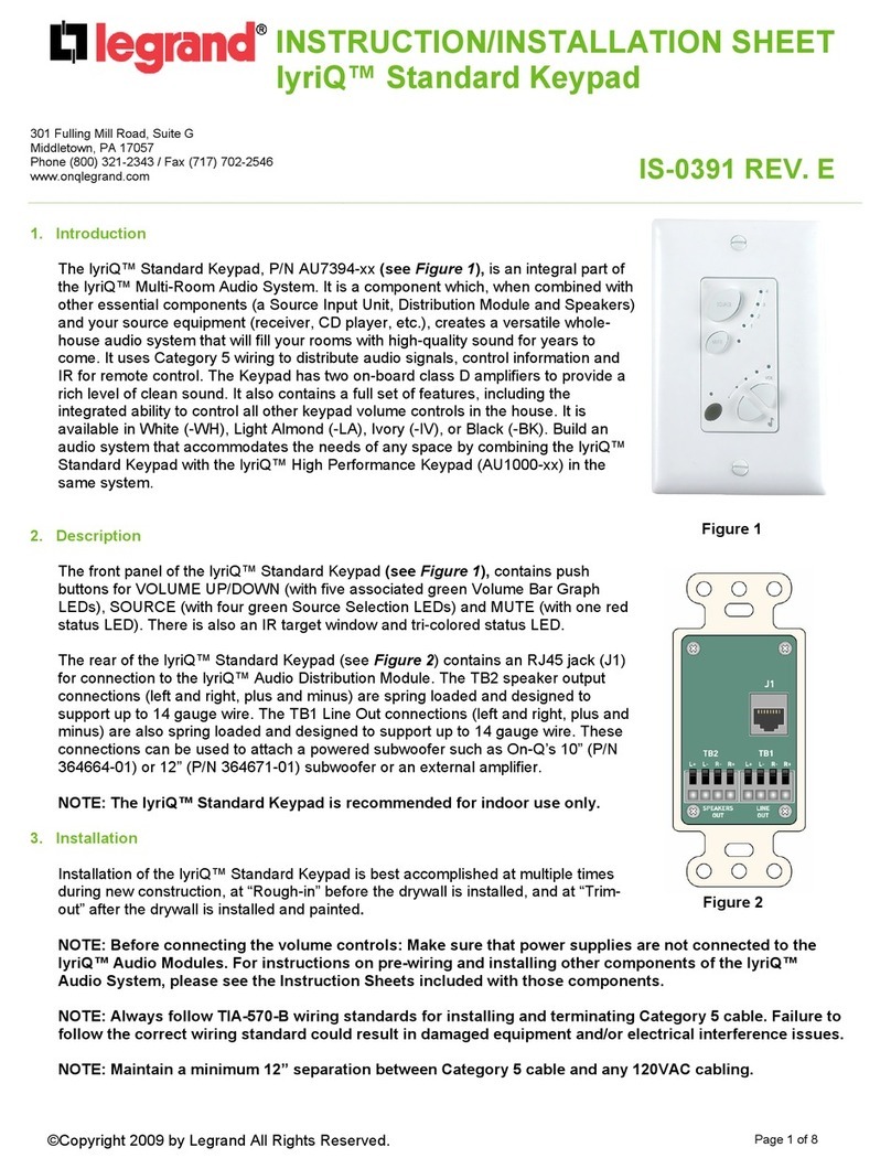 LEGRAND lyriQ Installation sheet