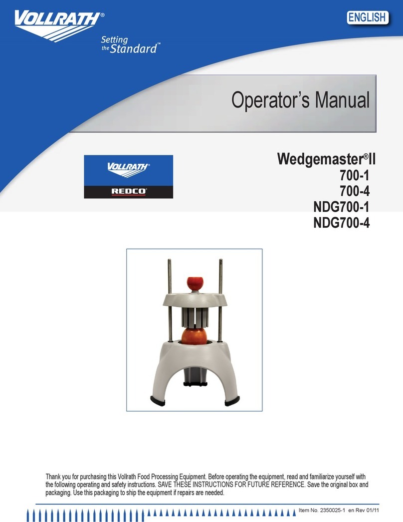 Vollrath Wedgemaster II 700-1 Operator's manual