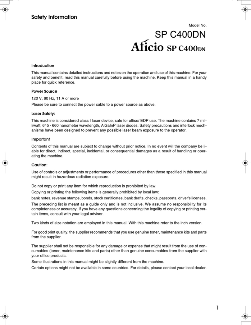 Ricoh Aficio SP C400DN user guide
