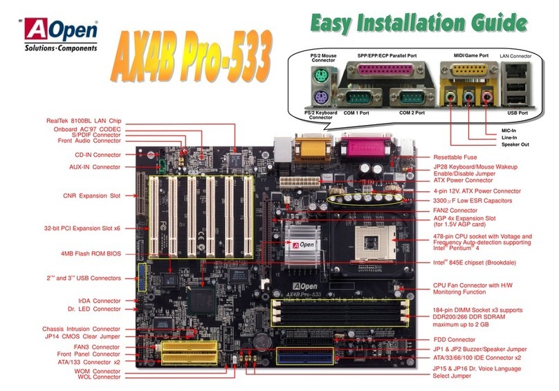 AOpen AX4B Pro-533 Easy installation guide