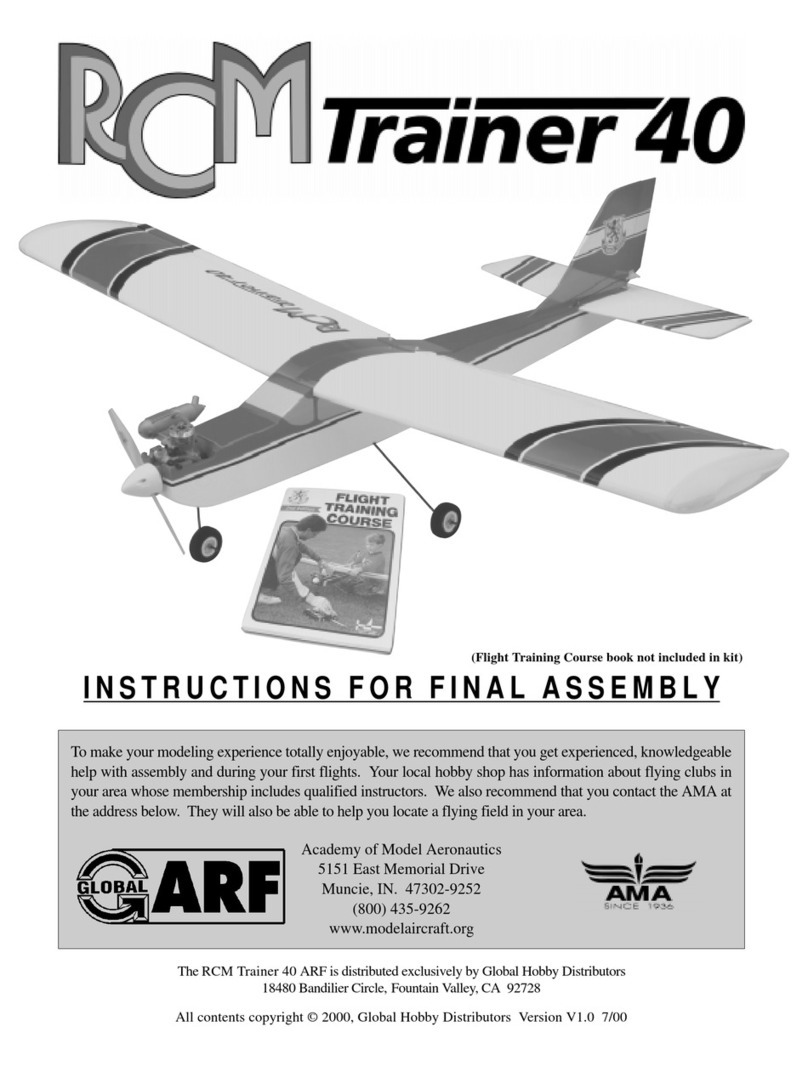 Global Hobby RCM Trainer 40 Instructions for final assembly