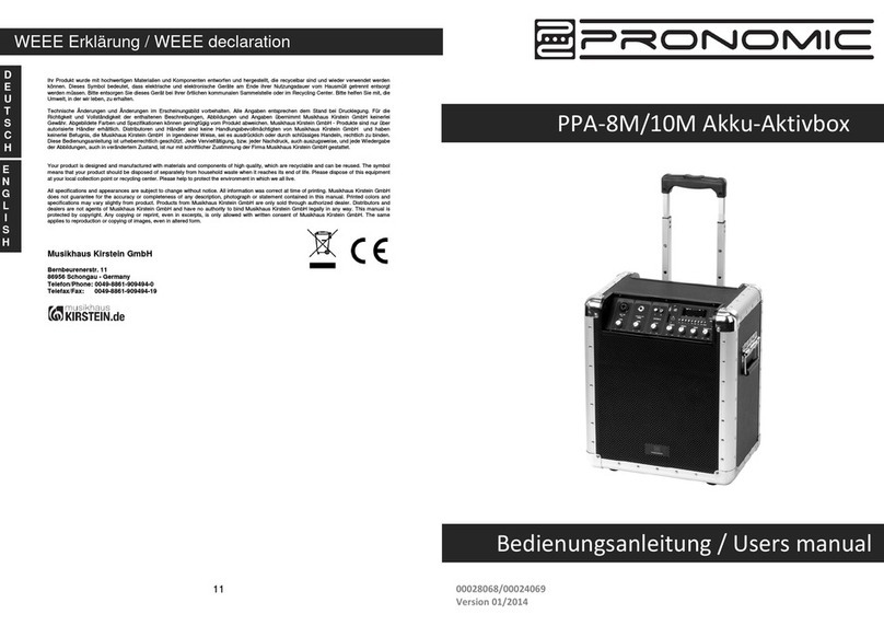 Pronomic PPA-8M/10M Akku-Aktivbox user manual