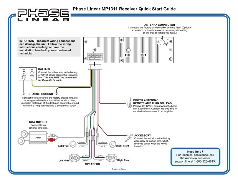 Phase Linear MP1311 quick start guide