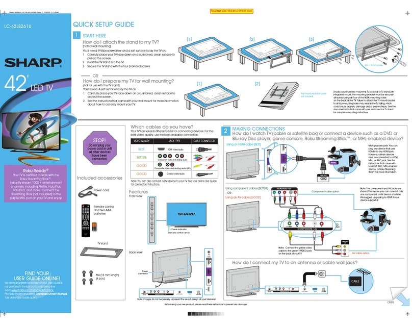 Sharp LC-42LB261U Quick setup guide