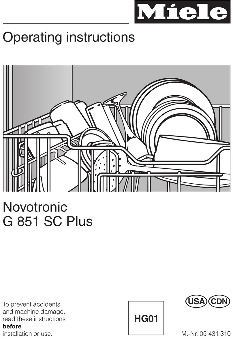 Miele NOVOTRONIC G 851 SC Plus operating instructions