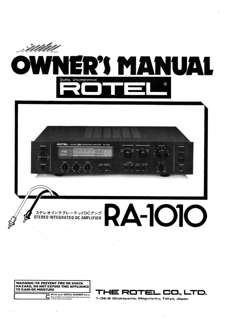 Rotel RA-1010 User manual Rotel RA-1010 User manual
