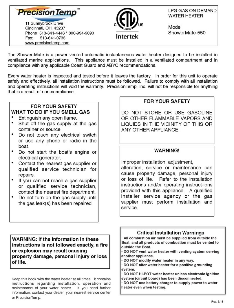 PrecisionTemp ShowerMate-550 user manual