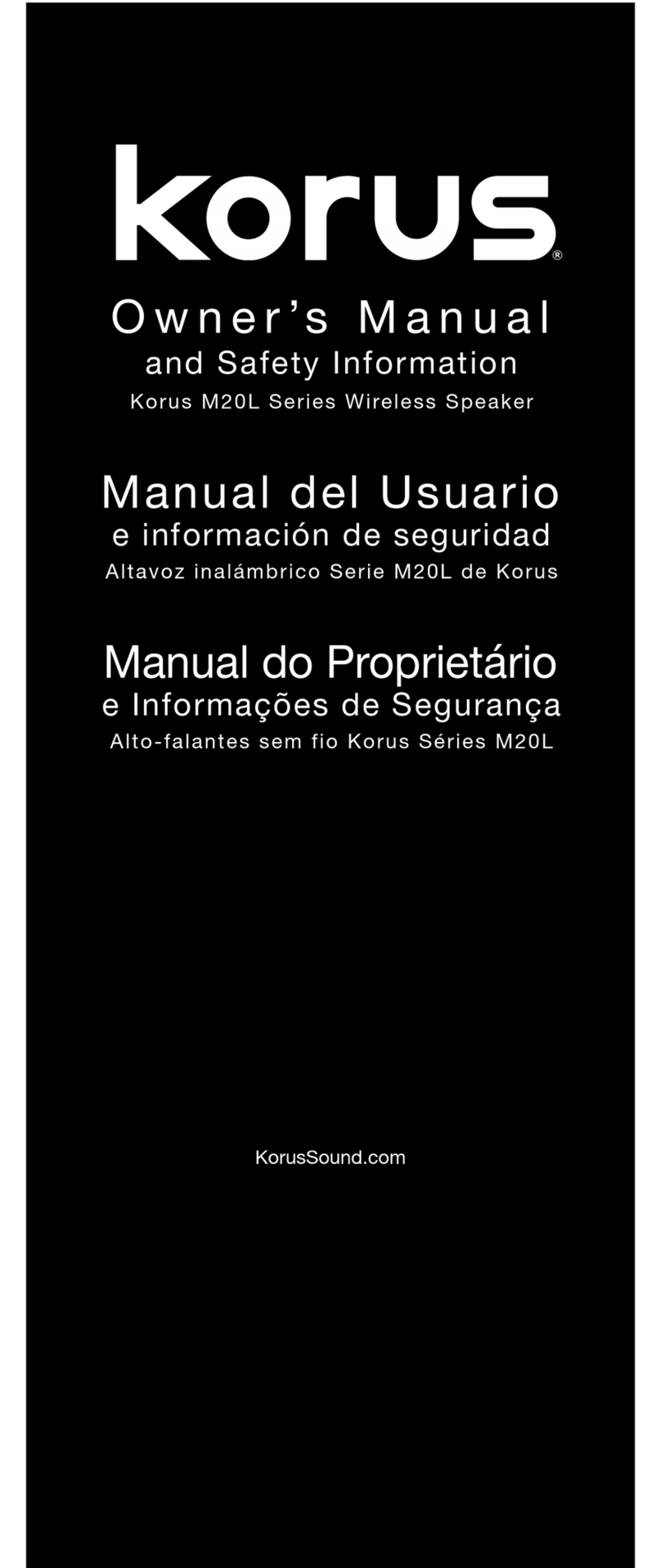 Korus M20L owner's manual
