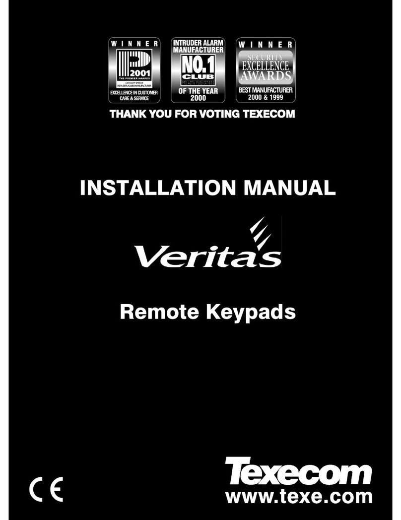 Texecom Veritas Excel Master installation manual