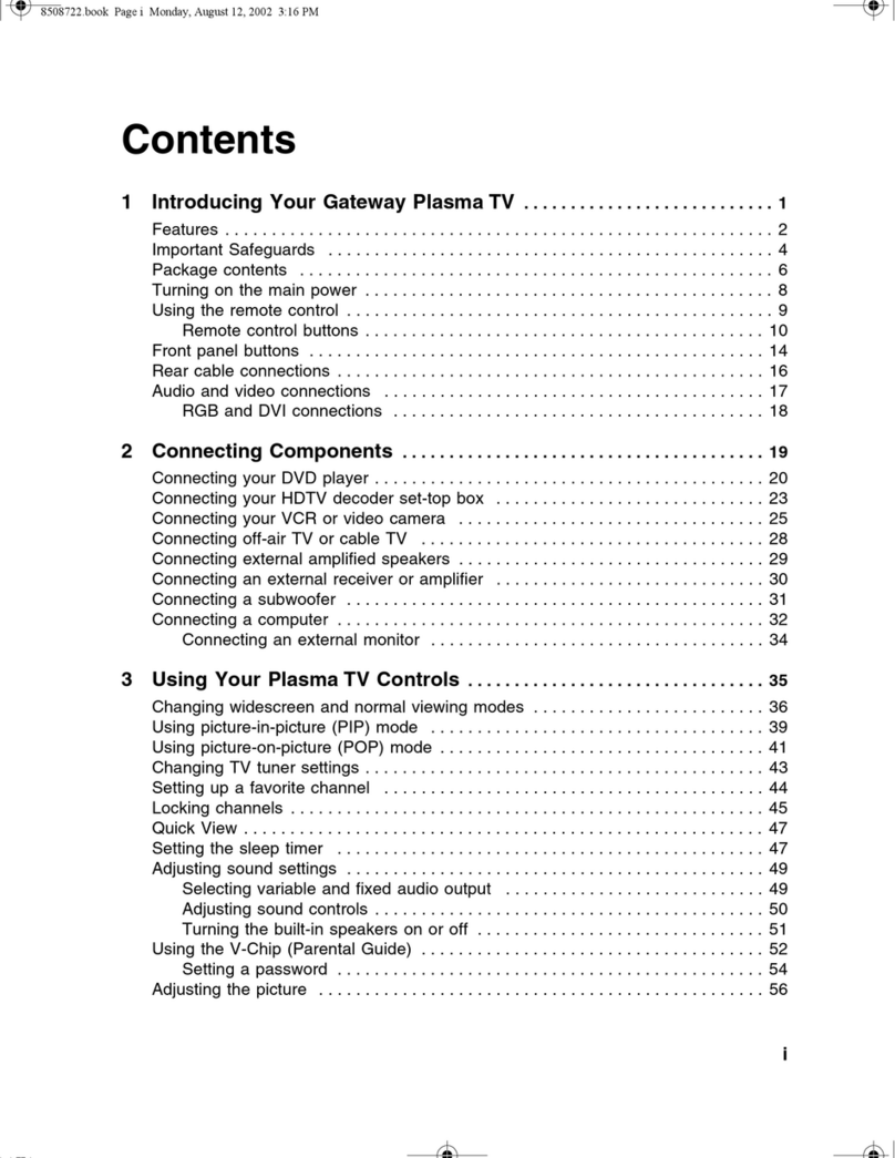 Gateway GTW-P42M102 user manual