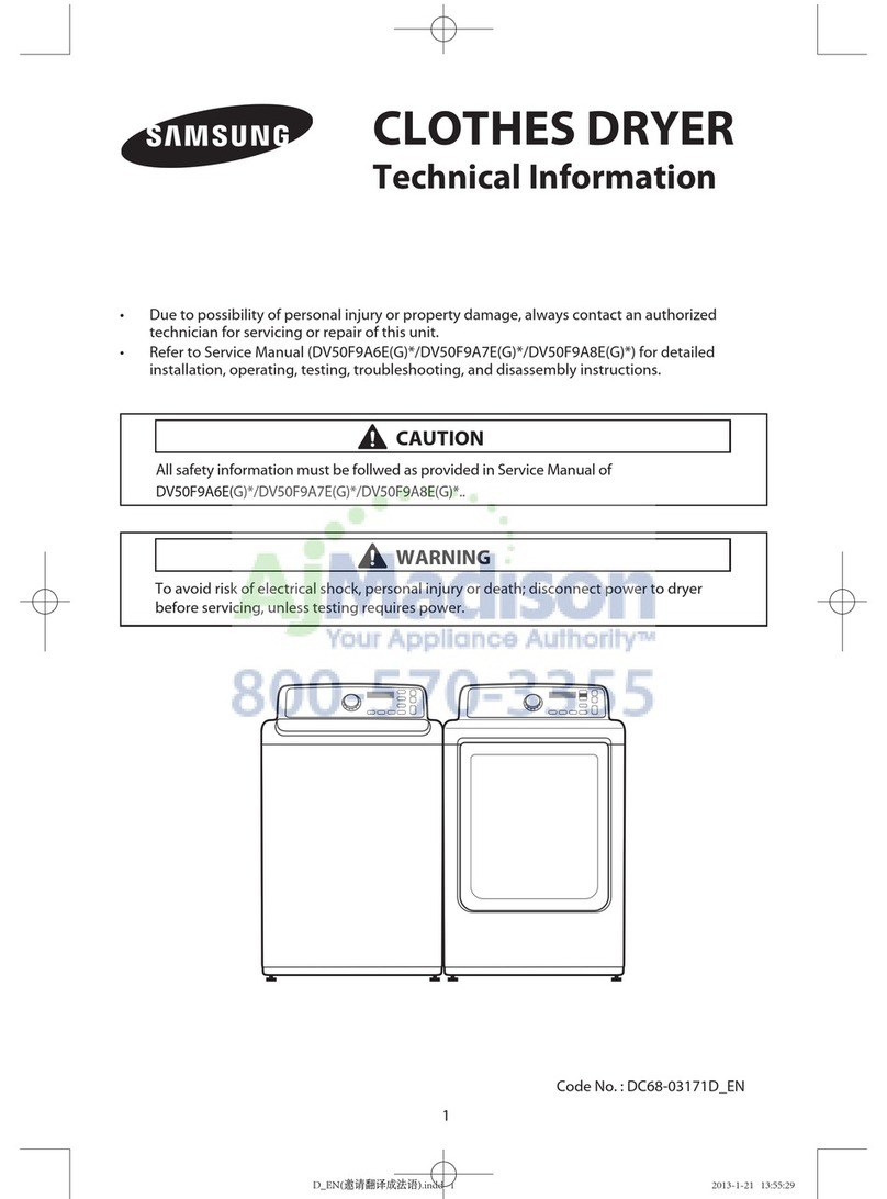Samsung DV50F9A7EV technical information