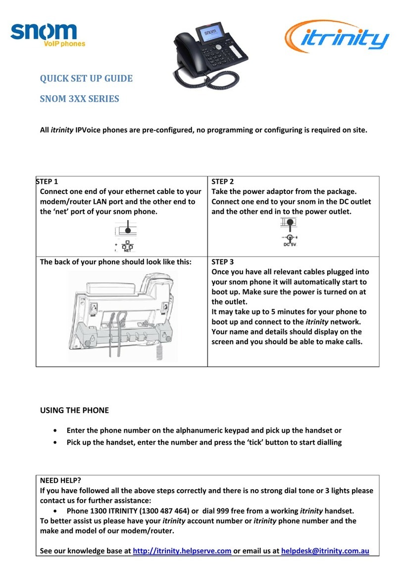 Snom 3XX SERIES Quick setup guide