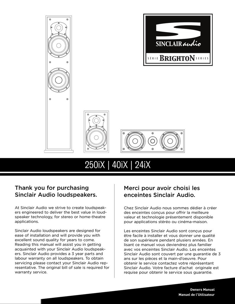 Sinclair Audio Brighton 250iX owner's manual