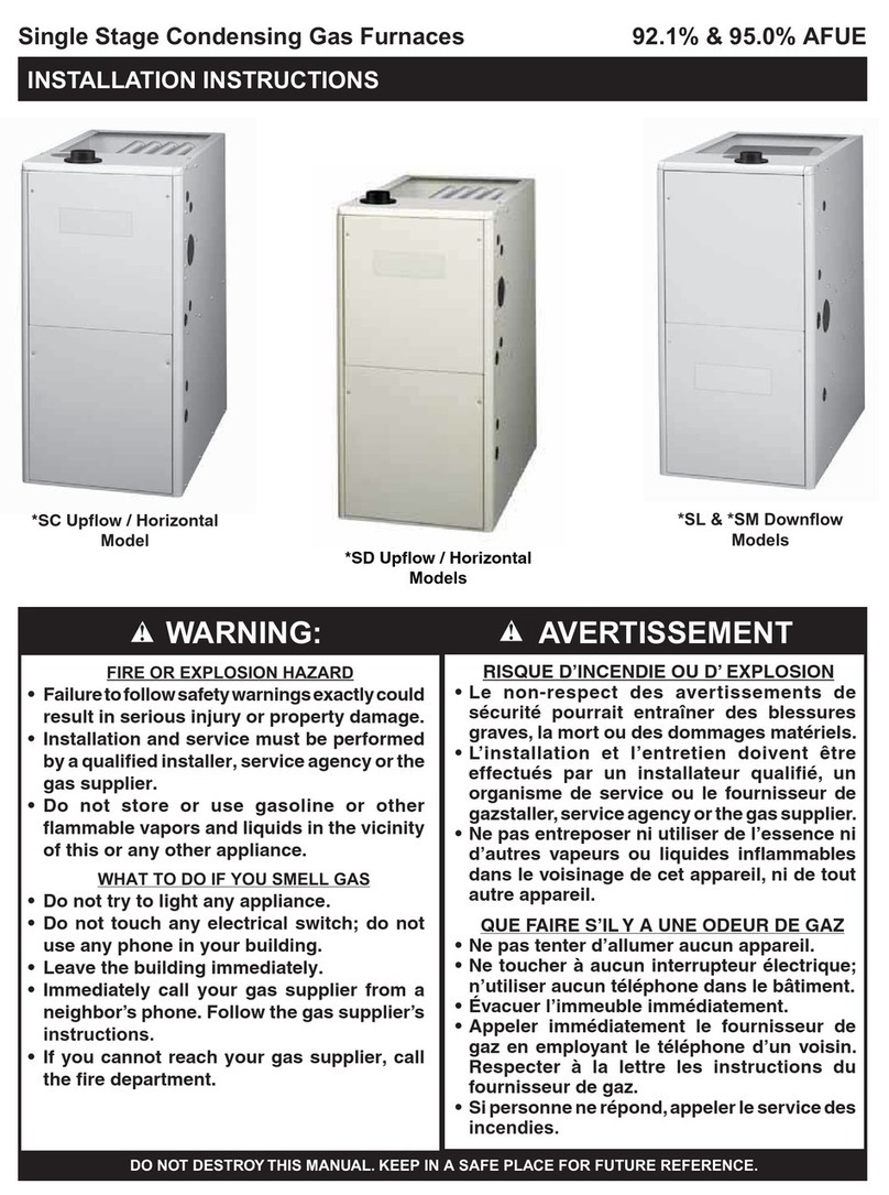 Nordyne SC Series installation instructions
