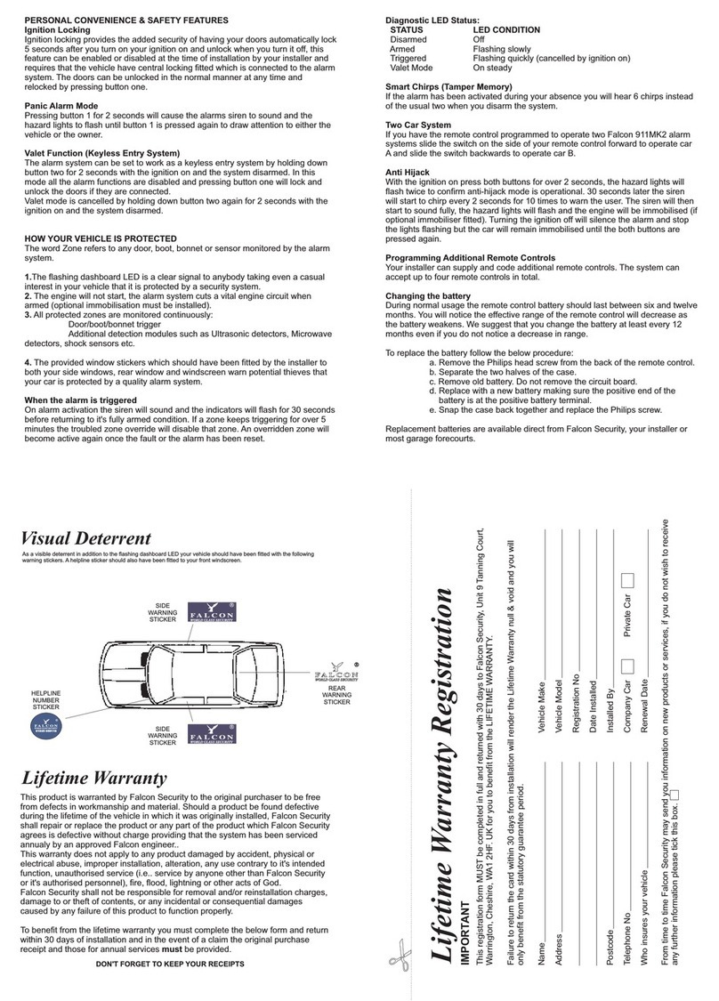 Falcon 911 MK2 User instructions