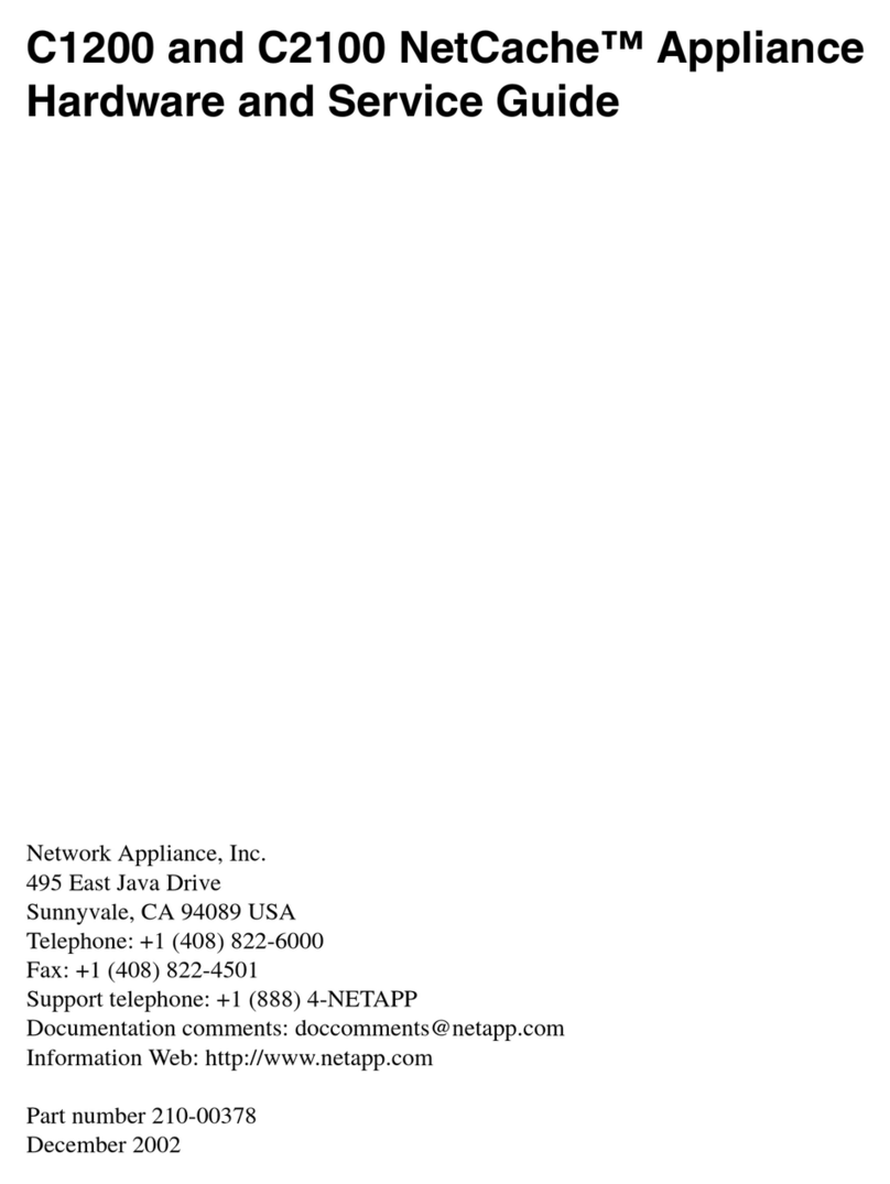 Network Appliance C1200 NetCache Service guide
