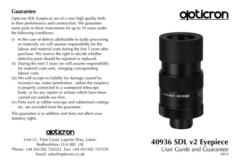 Opticron 40936 SDL User guide and guarantee