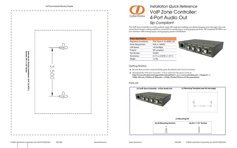 CyberData VoIP Zone Controller Manual