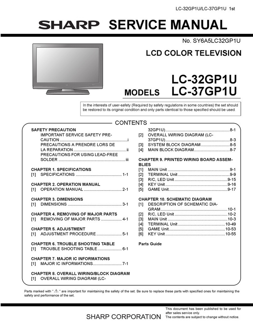 Sharp LC-37GP1U - 37" LCD TV User manual Sharp LC-37GP1U - 37" LCD TV User manual