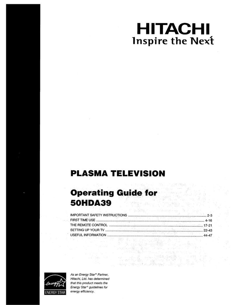 Hitachi 50HDA39 - 50" Plasma TV User manual